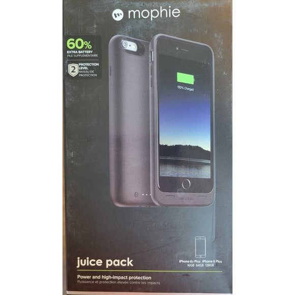 NEW Mophie Juice Pack iPhone 6s Plus and 6s Black 60% New in Box